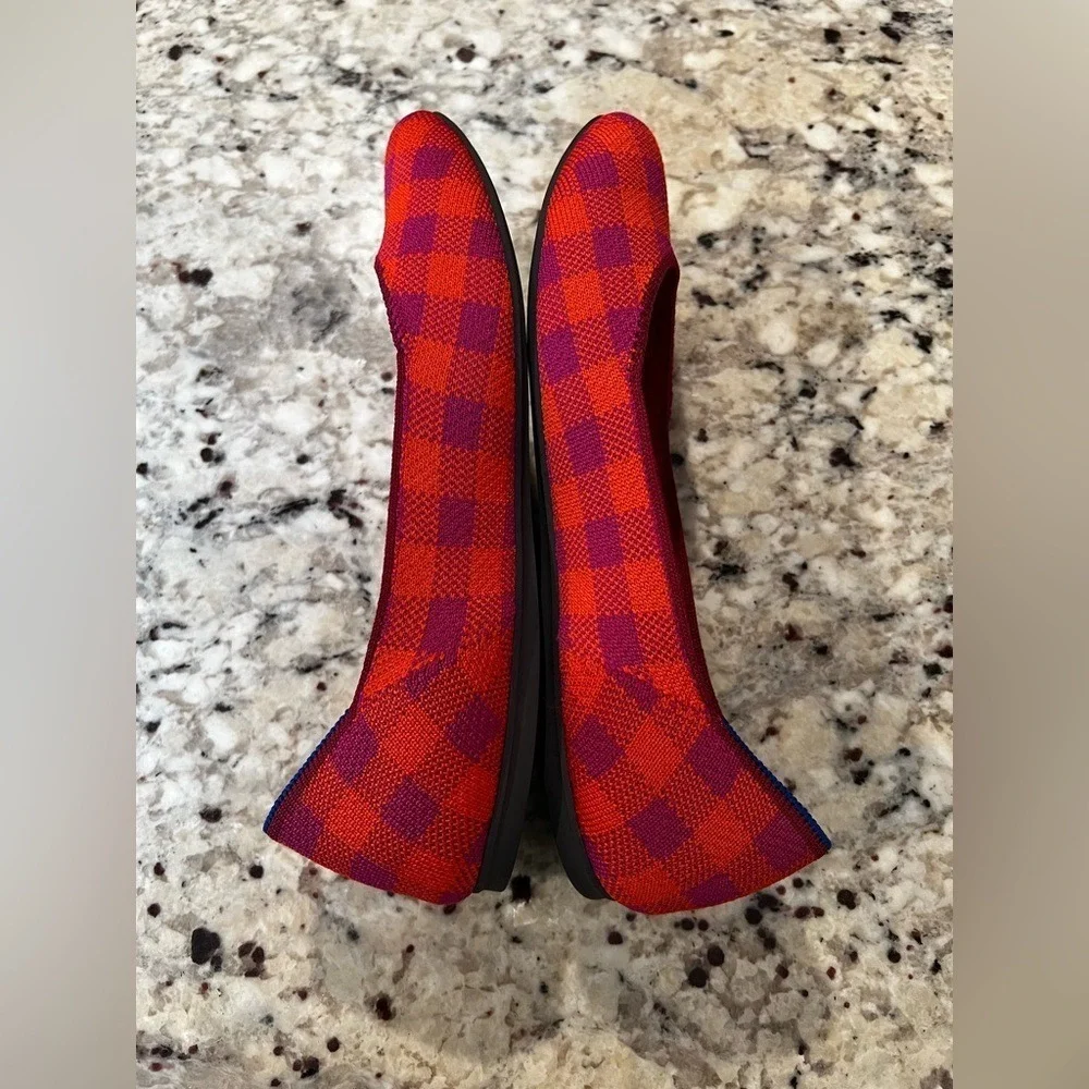 Rothy's Women's Flats Size 9 Pomegranate Gingham | Like New - Picture 6 of 8